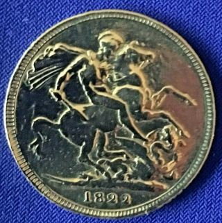 Rare 1822 Great Britian Full Sovereign Gold Coin George Iv Laur Head