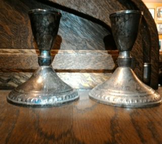 Antique Vintage Duchin Creation Weighted Sterling Candle Holders