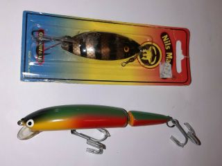 Vintage Nils Master Jointed Invincible Fishing Lure And Spoon