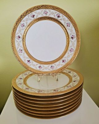Rare Wm Guerin Limoges France Plate Encrusted Gold 1891 - 1900