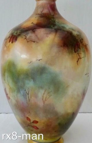 1905 RARE ROYAL WORCESTER HAND PAINTED PEACOCKS VASE BY HENRY MARTIN 6