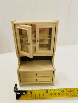 Vintage Lundby Mini Dollhouse Kitchen Furniture Cabinet Hutch 1:12 Cream 2