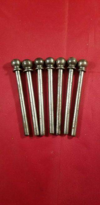 (7) Vintage/antique Hinge Pins Cannon Ball Top.  Door Hardware.  3 - 1/8 " Long
