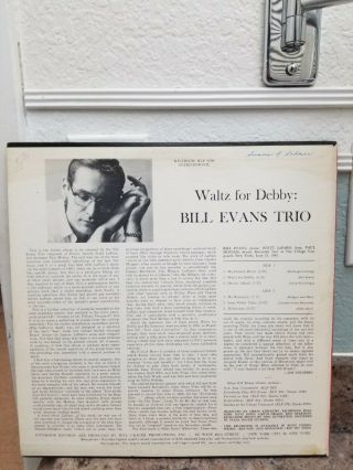 Bill Evans Trio - Waltz For Debby LP 1962 Stereo RLP 9399 DG True 1st Press Rare 2
