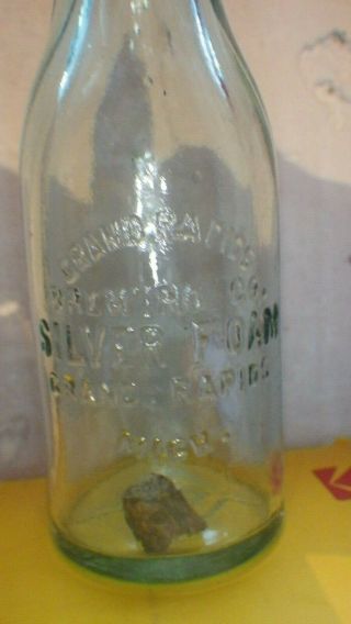 Grand Rapids Brewing Company (mich) Silver Foam Antique Mini Blob 5 " Beer Bottle