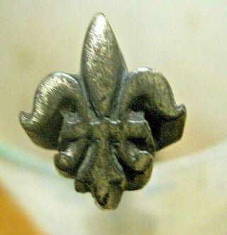 Bookbinding: Antique Brass Stamp In The Form Of A Fleur De Lis