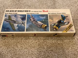 Revell H - 684 - 3 Air Aces Of World War Ii - 1/72 Scale - 1966 Release - Rare