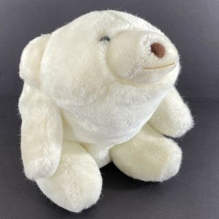 Vintage 1980 Gund Snuffles White Polar Bear Stuffed Plush Animal Brown Nose 11 "