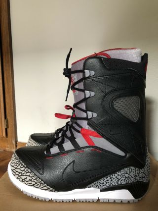 Nike Zoom Kaiju Snowboard Boots 376276 - 003 Black Cement Red Rare - Mens 10.  5