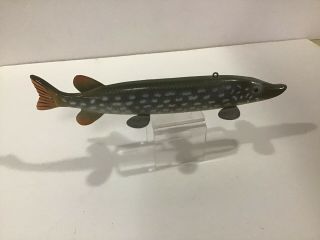 Vintage Bear Creek Ice Fish Spearing Decoy9 1/2” Pike Plastic Lure,  Northern Mn.