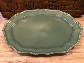 Rare Pierre Deux Lxv French Country Green Large Serving Platter 18 " X 13 " X 1.  5