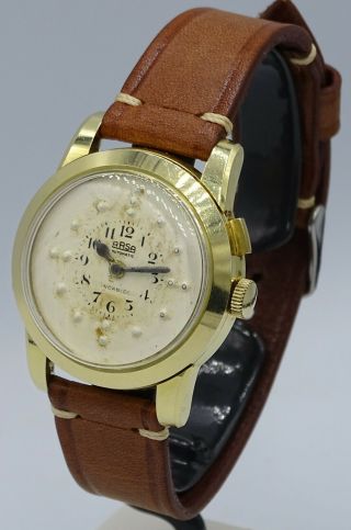 Very Rare Vintage Solid 14k Gold Arsa Automatic Incabloc Blind Watch Braille