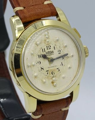 VERY RARE VINTAGE SOLID 14k GOLD ARSA AUTOMATIC INCABLOC BLIND WATCH BRAILLE 5