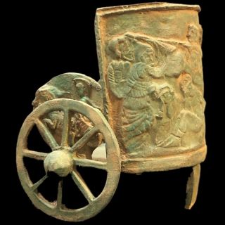 Rare Ancient Roman Bronze Period Chariot Statue - 200 - 400 Ad (1)