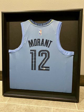 Ja Morant Signed Autographed Jersey Rare Bgs Cert Framed Memphis Grizzlies Roy