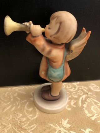Vintage Goebel Christmas Angel Mj Hummel Boy With Trumpet Bugle 5 " Ceramic Rare