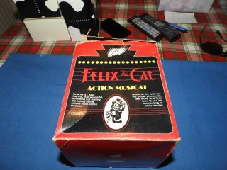 Rare Vintage Enesco Felix The Cat Music Box Action Musical With Box