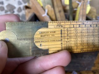 S6 Antique Stanley Rare Folding Rule Wood Ruler 81 Type 2 1854 - 1915 2