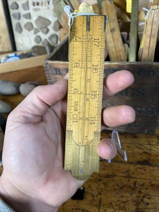 S6 Antique Stanley Rare Folding Rule Wood Ruler 81 Type 2 1854 - 1915 6