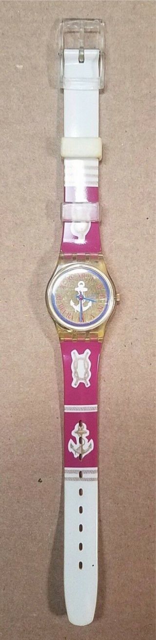 Swatch Watch “red Knot” 1991 - 92 Womens Lk130 80’s Vintage Fashion/working