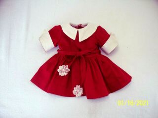 Vintage Tagged Terri 16 " Lee Doll Red Snowflake School Dress