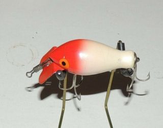 Vintage Bomberette Model Lure 700 In Red Head White Body