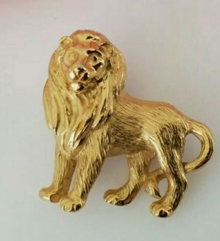 Vintage Crown Trifari Rare Lion Big/cat Figural Brooch/pin