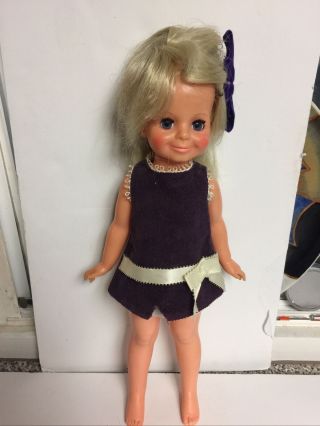 Vintage Velvet Doll & Purple Dress Crissy 