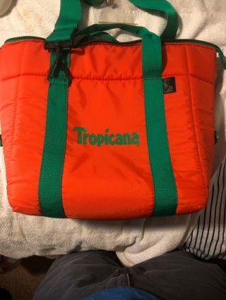 Tropicana Ice N Tote Vintage Insulated Zip Closure Bag Cooler Rare Collectible