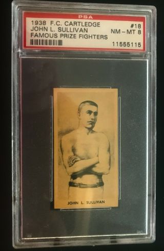 Rare 1938 John L.  Sullivan,  Hof,  Famous Prize Fighter Trading Card,  Psa Nm - Mt 8