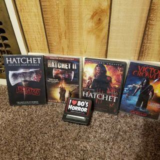 Hatchet 1,  2,  3 And 4 Victor Crowley Rare Htf Oop Gore Horror Dvd Set 80s Style