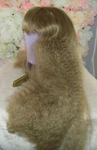 Vintage Old Stock Doll Wig Honey Blonde Sz 17 Dollspart Long Hair Style