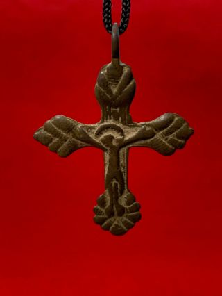 Ancient Bronze Cross Middle Ages 5.  5 Centimeters