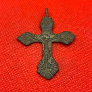 Ancient bronze cross Middle Ages 5.  5 centimeters 3