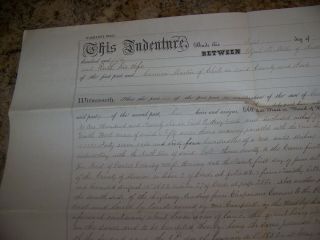 1850 ANTIQUE CHILI NY LAND INDENTURE DEED LEGAL DOCUMENT CARMEN MARTIN MILLER 2