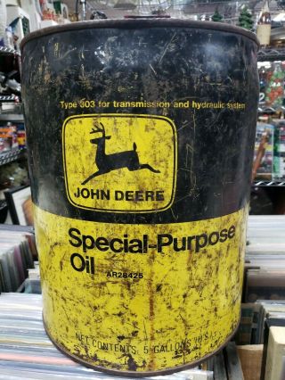 John Deere 5 Gallon Special Purpose Oil Can Drum Vtg Vintage Rare Central Can Co