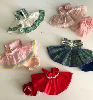 5 Vintage Vogue Ginny Doll Dresses,  Tagged And Untagged