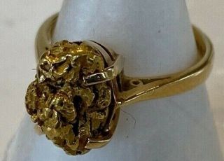Very Rare 18ct Gold Ring - Set With A Stunning 24ct Gold Nugget