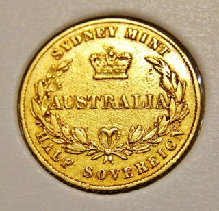 Historical Australia 1866 Half Sovereign Sydney Reverse Gold Coin Rare