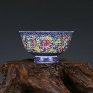 Fine Chinese Qing Qianlong Old Antique Porcelain Famille Rose Flower Bowl
