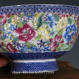Fine Chinese Qing Qianlong old antique Porcelain famille rose flower bowl 3