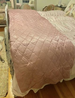 Bella Notte Satin Quilted Coverlet King Rose Rare And Retired 5