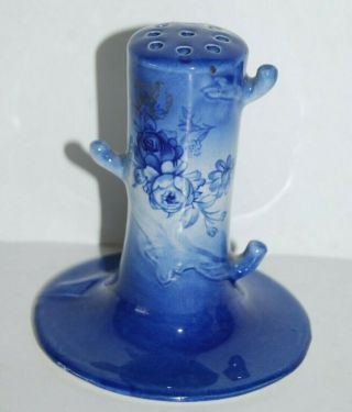 Antique Hat Pin Holder Royal Crownford Blue Ironstone,  England