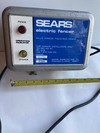 Rare Vintage Sears Weed Control Electric Fence Charger 110/120v Model 436.  77720 3