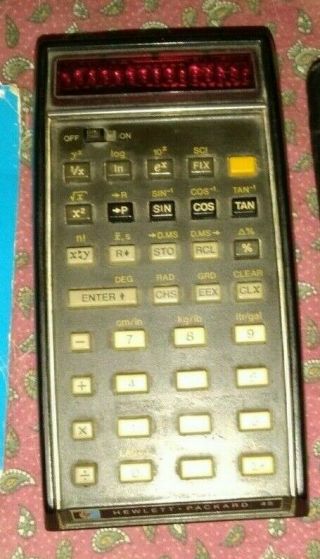 Vintage Hewlett Packard - 45 Calculator with Soft Case and Quick Reference - Only 2