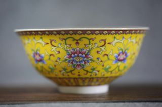 Chinese antiques Pastel Porcelain Painted Flowers Bowl Qianlong 2