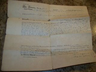 1842 Antique Chili Ny Land Indenture Deed Legal Document Samuel Coleman Spur