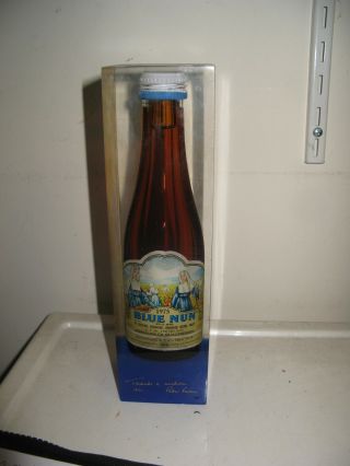 Rare Vintage 1977 Blue Nun White Wine Paperweight Promo Bottle Bar Display