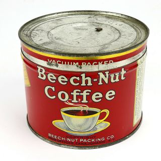 Vintage Beech - Nut Coffee Tin 1lb Can Rare Cup Version