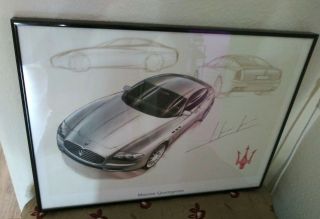 Rare Maserati Quattroporte Painting 2295/5000 Sign Dealers Item 19 